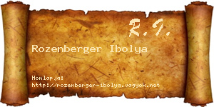 Rozenberger Ibolya névjegykártya